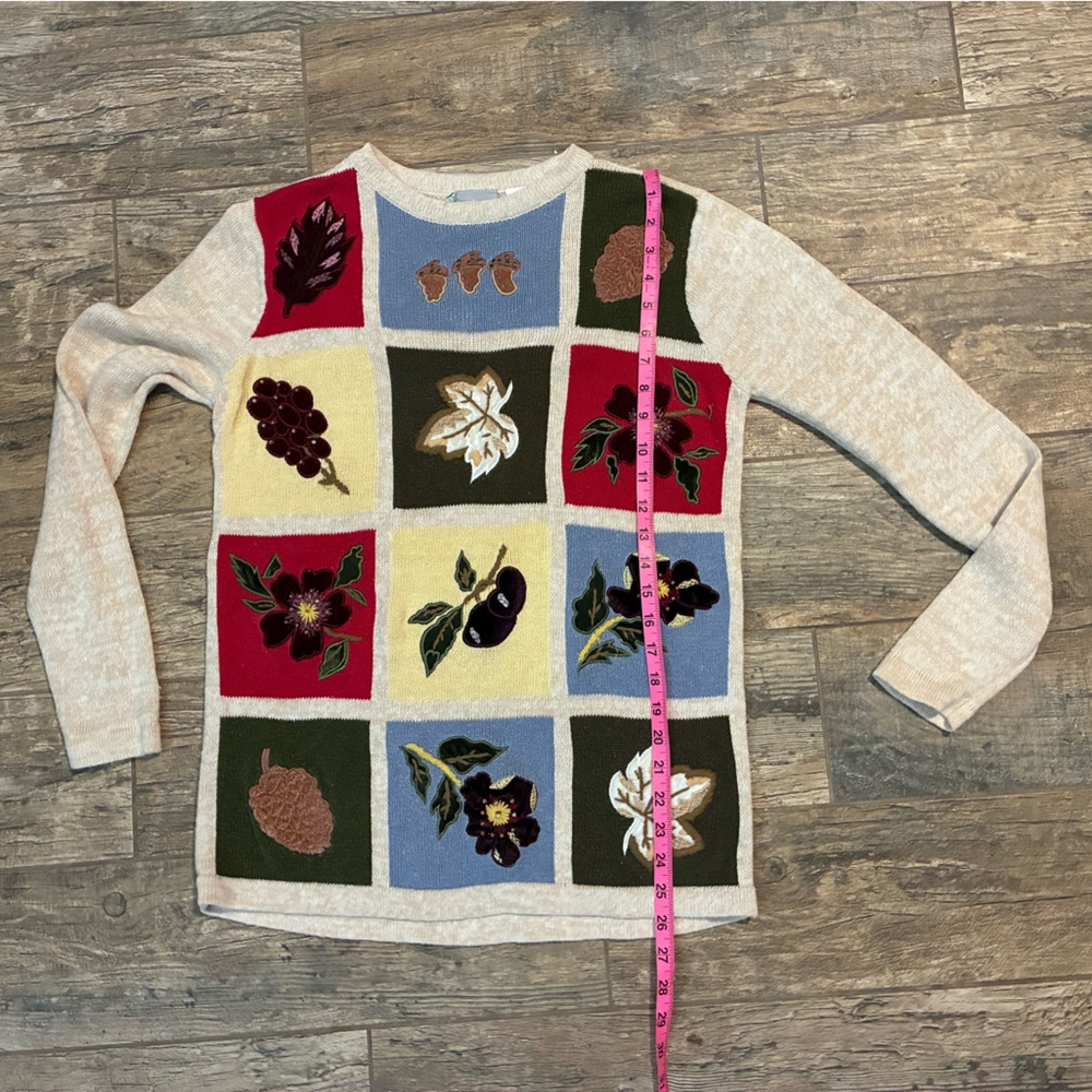 Blair Multicolor Patchwork Fall Sweater - image 5